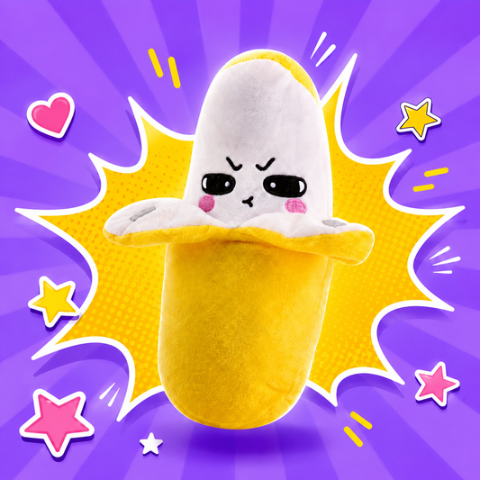 Banana grumpy kawaii magnetic plush toy by Booboo