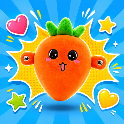 Carrot kawaii magnetic plush toy by Booboo