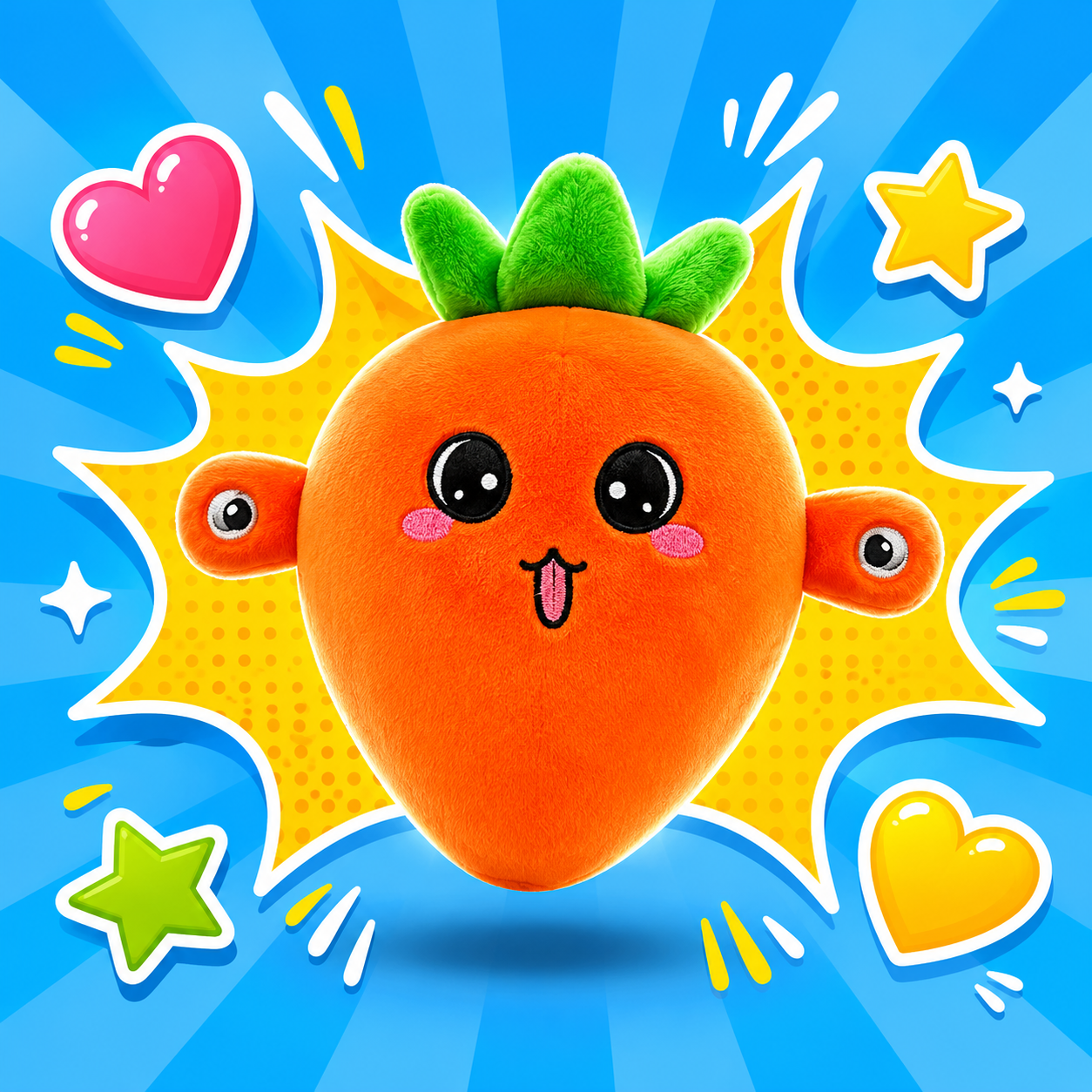 Carrot kawaii magnetic plush toy