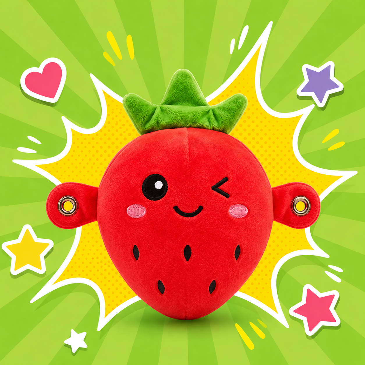 Strawberry kawaii magnetic plush toy
